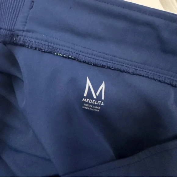 Medelita Women Argon Scrub Pants Size XXL Navy Blue Drawstring Waist Stretch - Picture 4 of 7